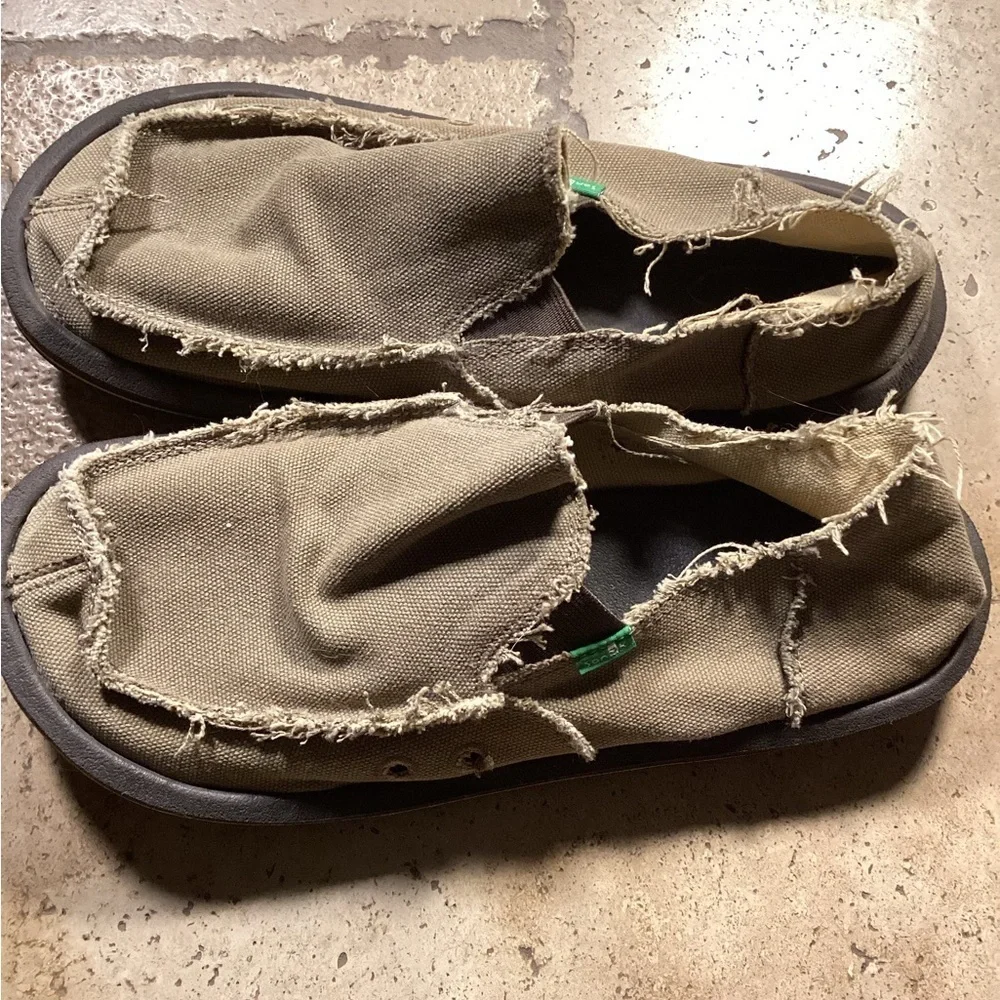 Sanuk Vagabond Big & Tall Slip On Shoes Brown SZ 9 U1